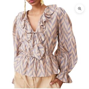 Ulla Johnson Kalila Blouse in Birch in Pink